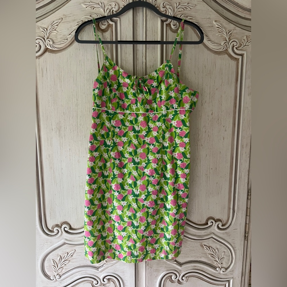 Lilly Pulitzer Green and Pink Floral Mini Dress